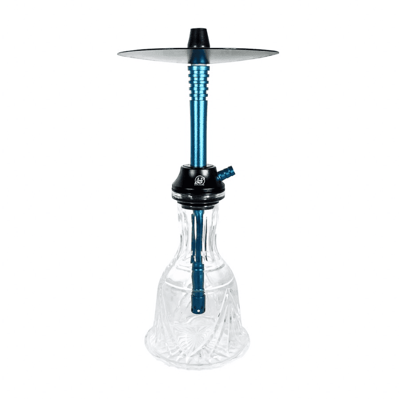 Cachimba Helium Nova española de 45 cm en aluminio con base tallada decorativa