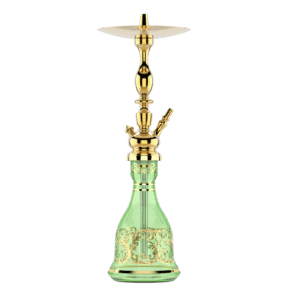 Cachimba MIG Tradi Mini Green Gold de latón con base de cristal de bohemia