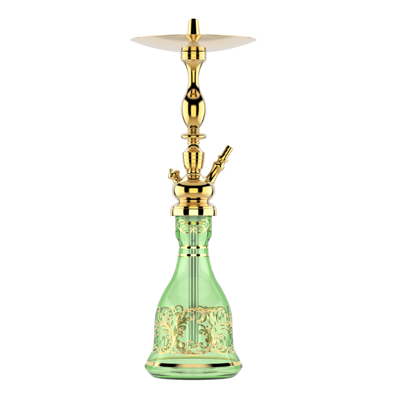 Cachimba MIG Tradi Mini Green Gold de latón con base de cristal de bohemia