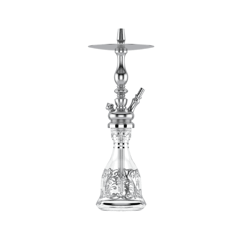 Cachimba MIG Tradi Nano V2A de acero inoxidable con base de cristal de bohemia