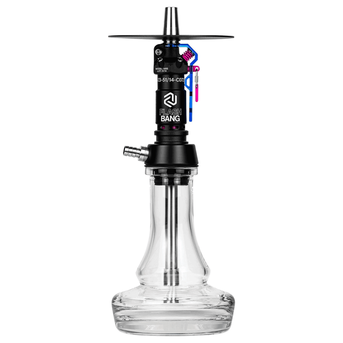 Cachimba Amotion Flash Bang Azure alemana de 40 cm con mástil de más de 30 piezas y plato grabado a láser