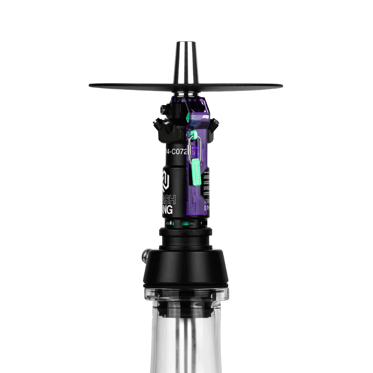 Cachimba Amotion Flash Bang Grape alemana de 40 cm con mástil de más de 30 piezas y plato grabado a láser