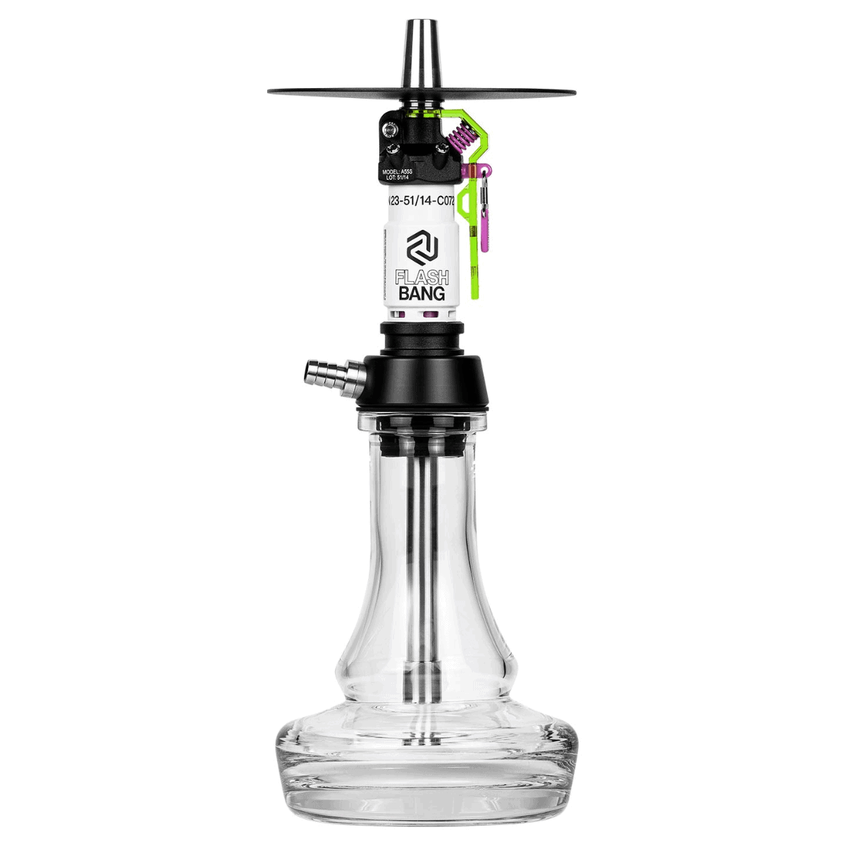 Cachimba Amotion Flash Bang Toxic alemana de 40 cm con mástil de más de 30 piezas y plato grabado a láser
