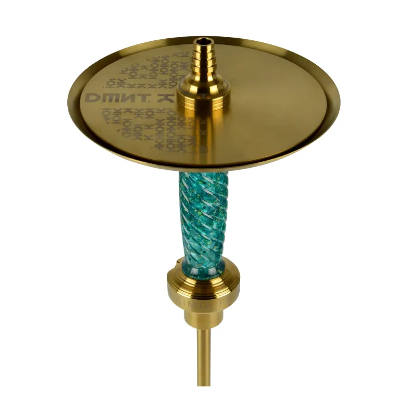 Cachimba DMNT Alkimia Pro española de 47 cm en acero inoxidable de alta calidad con sistema de purga efecto hilos de humo, difusor regulable, manguera Thunder y boquilla acero inox a juego en The Good Shisha
