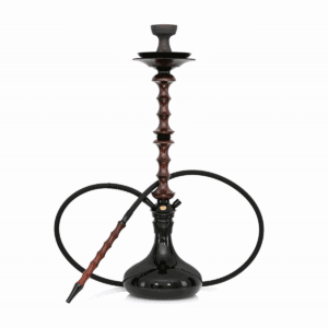 Cachimba Japona Hookah Shuriken Vengue rusa premium de 72 cm la más alta del catálogo, inspirada en la arquitectura tradicional japonesa, fabricada en madera vengué tratada al agua, con cámara en aluminio anodizado y acero inoxidable y base de cristal templado negro brillante en The Good Shisha