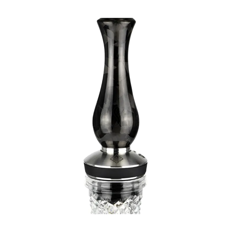 Cachimba RF Handmade Carbon rusa de acero inoxidable y carbón forjado con base de bohemia