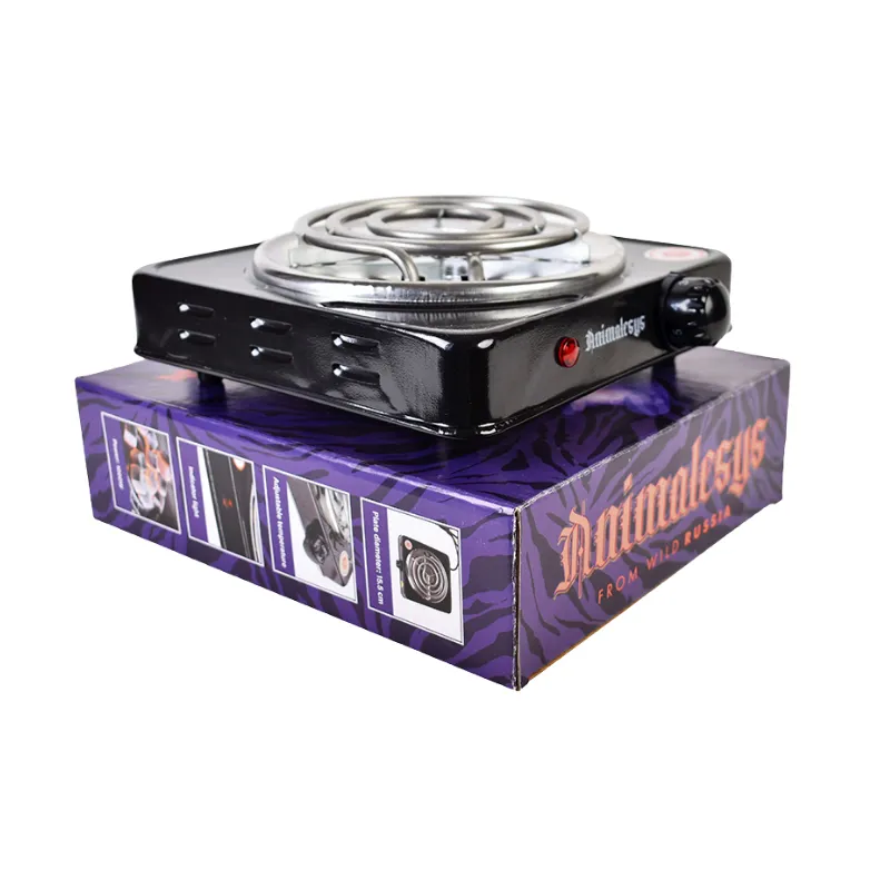 Hornillo Mini 500W Animalesys eléctrico portátil con rueda reguladora para encender carbones de cachimba