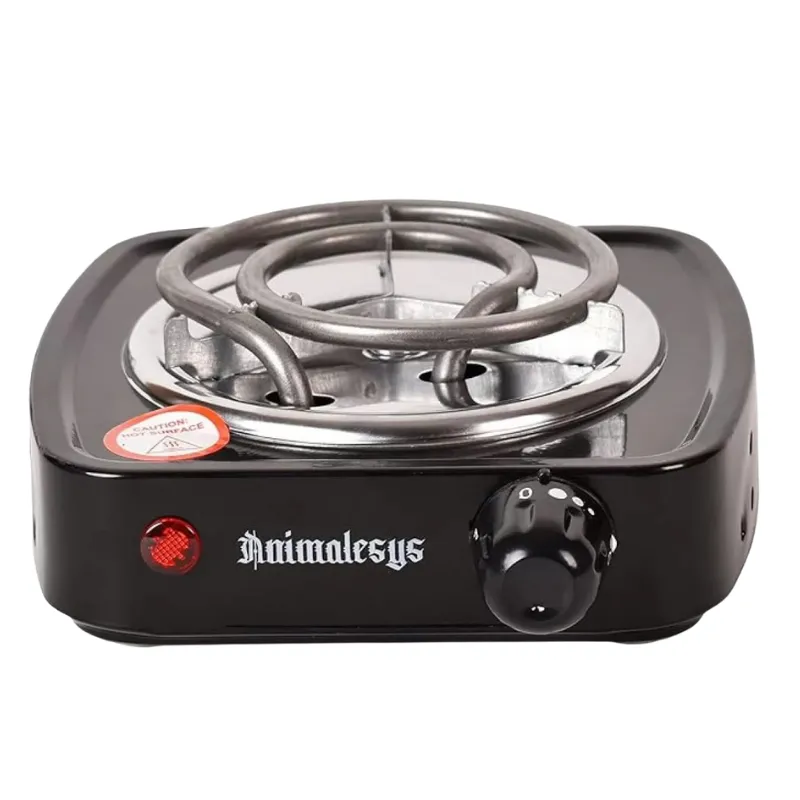 Hornillo Mini 500W Animalesys eléctrico portátil con rueda reguladora para encender carbones de cachimba