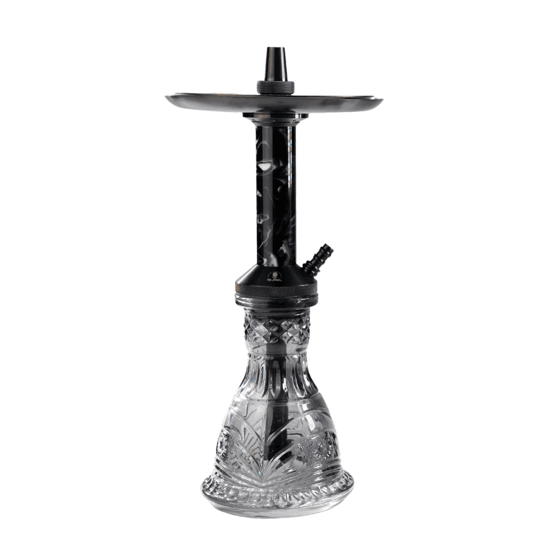 Cachimba de 38 cm en acero inoxidable V2A con resina incluida Negro