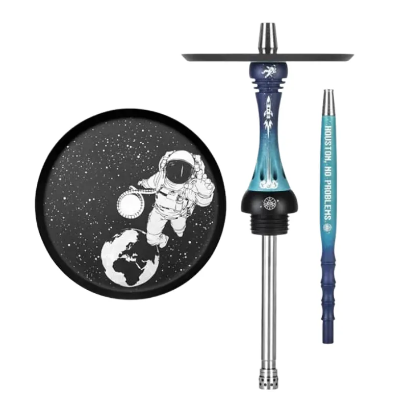 Cachimba Alpha Hookah X Special Houston inspirada en el espacio con grabados estelares y conector magnético