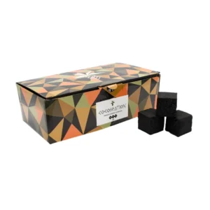 Caja 20 kilos Cocobration 27mm de carbón natural premium de cáscara de coco indonesio en formato cubo 27x27 mm sin aditivos químicos en The Good Shisha