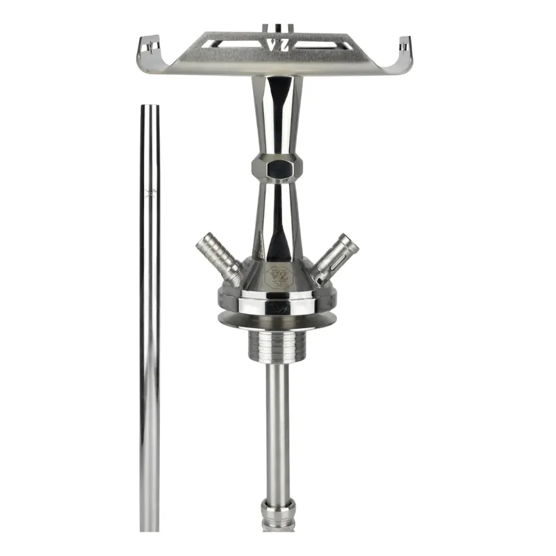 Cachimba VZ Mini Stainless Steel en acero inoxidable con base rusa mini clear y boquilla original VZ cuerpo