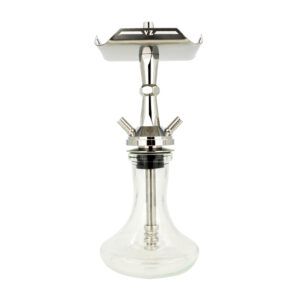 Cachimba VZ Mini Stainless Steel en acero inoxidable con base rusa mini clear y boquilla original VZ