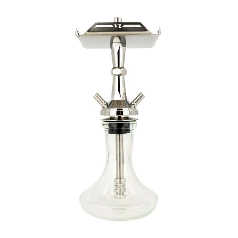 Cachimba VZ Mini Stainless Steel en acero inoxidable con base rusa mini clear y boquilla original VZ