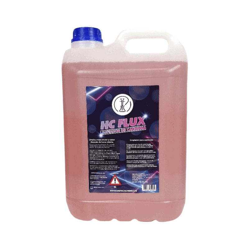 Limpiador cachimba Flux 5 litros en formato garrafa con spray cítrico para mangueras y boquillas