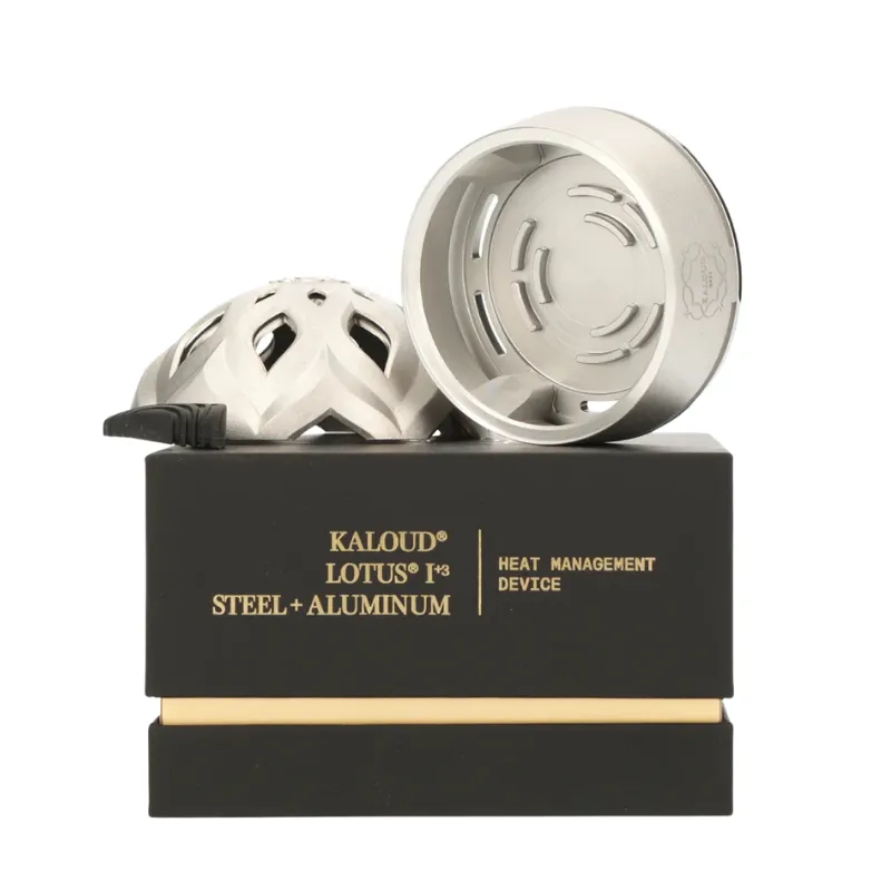 Gestor de calor Kaloud I+3 con base de acero inoxidable y cubierta de aluminio para cachimba