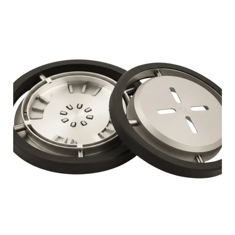 Gestor de calor Kaloud Quasar 2 en aluminio anodizado con tapa de silicona ignífuga para 2 carbones acero