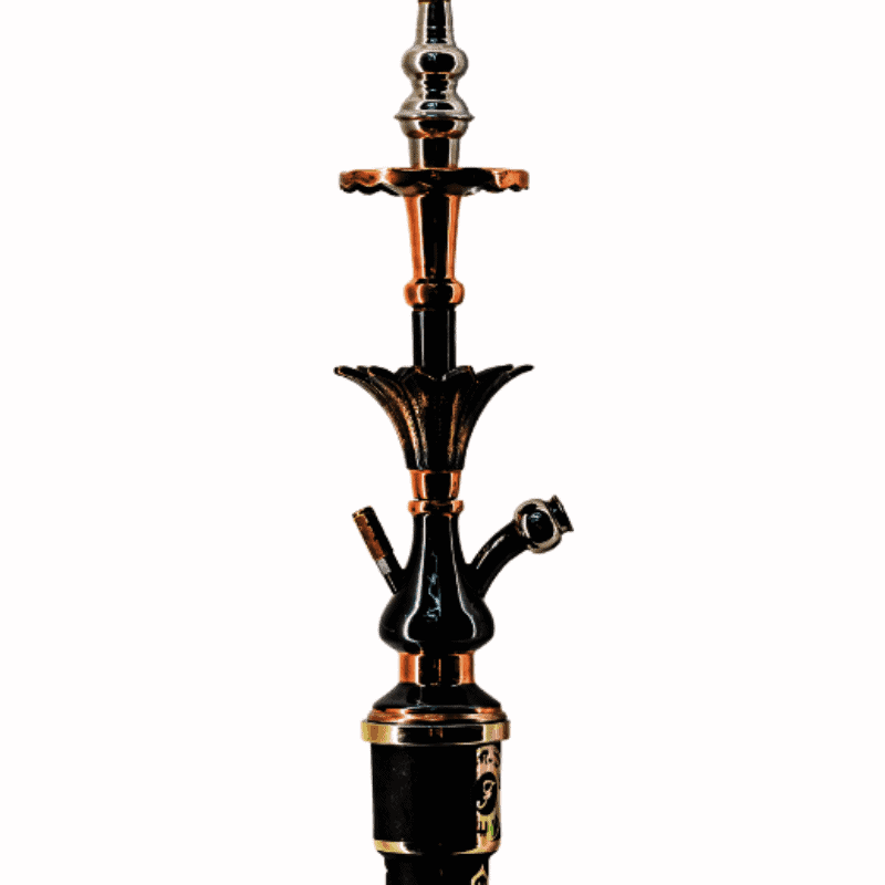 Cachimba Farida Hookah Lotus egipcia artesanal elaborada a mano en Egipto en acero inoxidable y latón/bronce, 60 cm con diseño ancho y bajo estable inspirada en la flor de loto en The Good Shisha