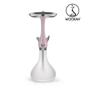 Cachimba Wookah Mini Misty Mauve de 41 cm en madera de roble con base de cristal soplada a mano