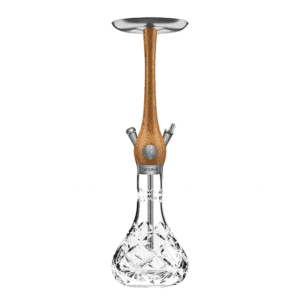 Wookah Oak Bloom Mastercut en madera maciza y acero V2A con base de cristal soplada a mano