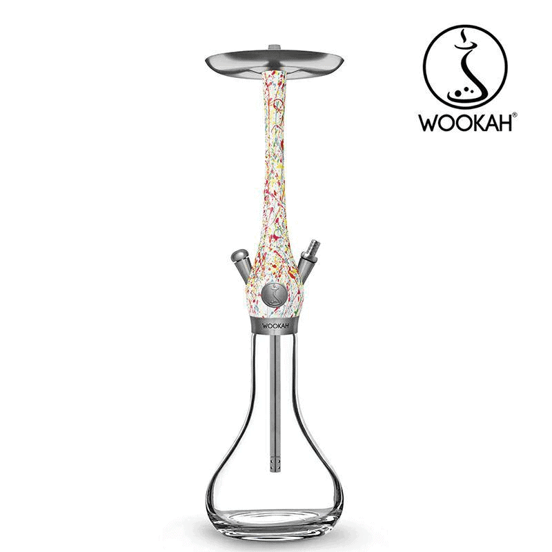 Cachimba Wookah Smooth Abstract 2.0 en madera maciza y acero V2A con base de cristal soplada a mano