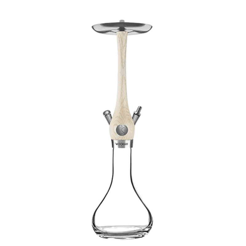 Cachimba Wookah Smooth Alabaster 2.0 en madera maciza y acero V2A con base de cristal soplada a mano