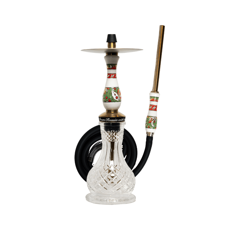 Cachimba RF Hookah Velikoustyuzhskaya Gold rusa con diseño artístico y cazoletas pintadas a mano