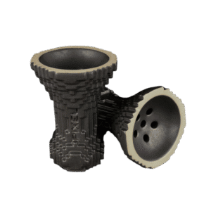 Cazoleta Big Maks x Sarcozy en barro blanco, edición limitada, diseñada en máquina 3D con detalles pixelados únicos.