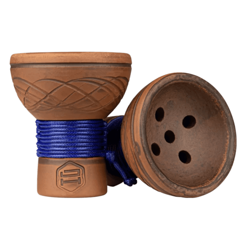 Japona Bowl Turkish Blue en barro rojo, estilo turco, con cuerda para evitar quemaduras y mejorar el agarre.