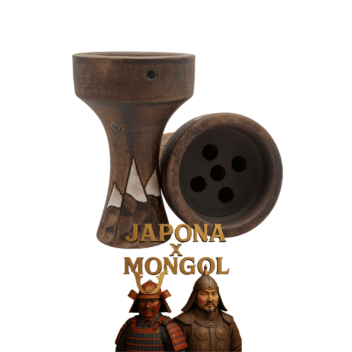 Cazoleta Japona Hookah & Mongol Limited en barro rojo, ideal para altas temperaturas, sesiones largas y potenciar sabores intensos.