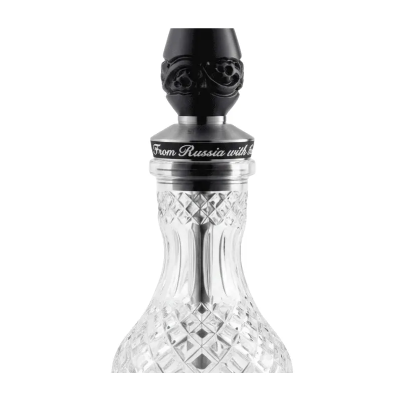 Cachimba RF Hookah Ebony Sheet artesanal en madera de ébano y acero V2A