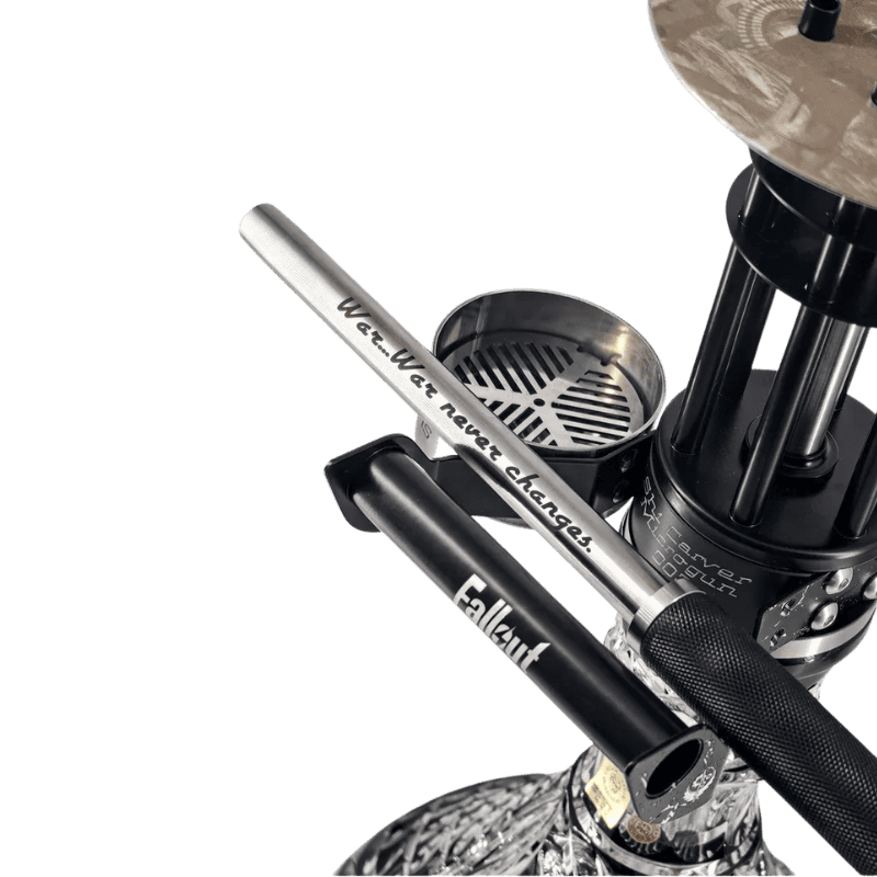 Cachimba Shi Carver MicroGun Fallout edición limitada inspirada en el universo postapocalíptico, acero inoxidable AISI 304 y cámara de poliacetato