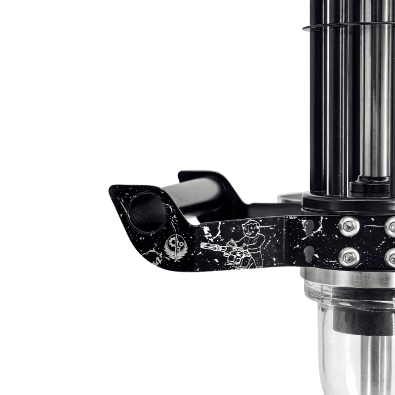 Cachimba Shi Carver MicroGun Fallout edición limitada inspirada en el universo postapocalíptico, acero inoxidable AISI 304 y cámara de poliacetato