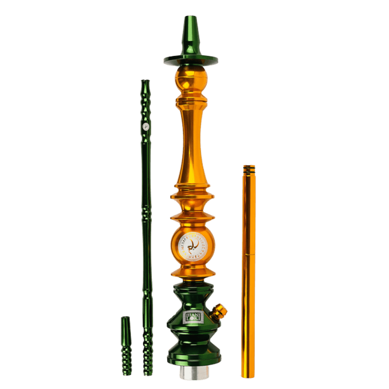 Cachimba Mani Sultan Loki inspirada en el dios nórdico del engaño con aluminio, acero inoxidable, base de vidrio reforzado y acabados premium