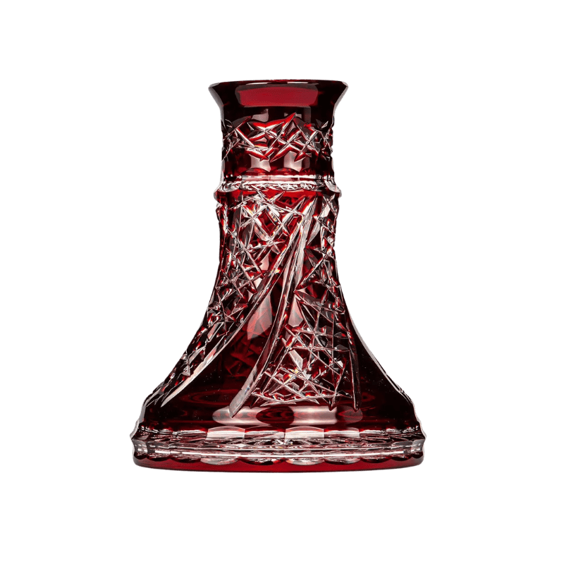 Base Caesar Mini Fan Cut Red de cristal de Bohemia, edición especial en color rojo para cachimbas mini