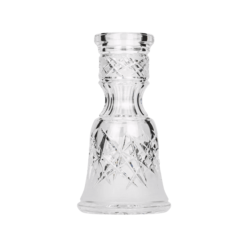 Base Caesar Mini Tradi Hoarfrost Cut en cristal Hoarfrost; acabado Hoarfrost, alta resistencia y estabilidad para cachimbas mini.
