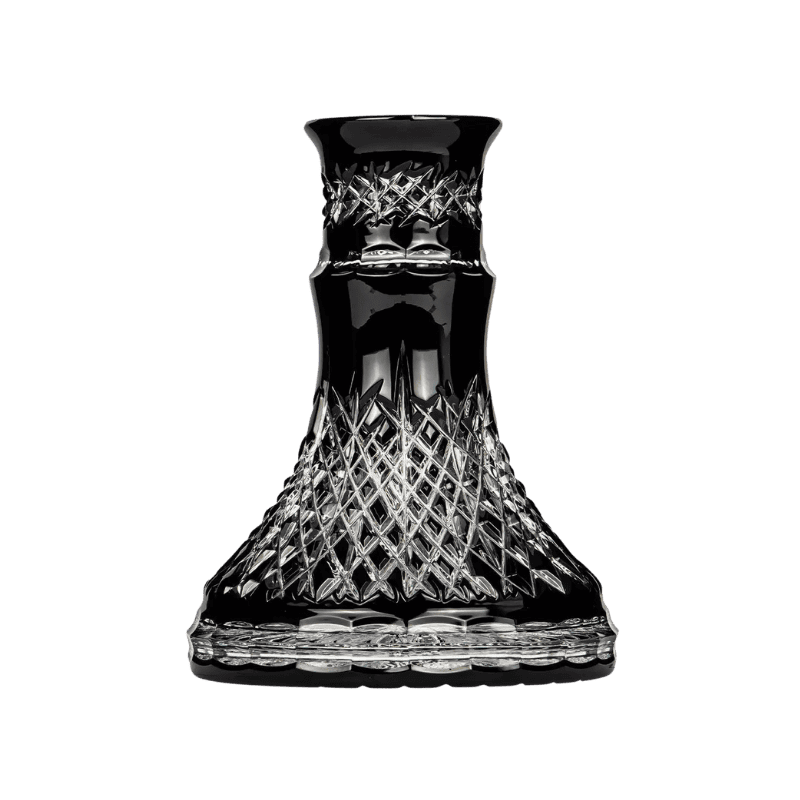 Base Caesar Mini Wild Cut Black de cristal de Bohemia, edición especial en negro para mini cachimbas