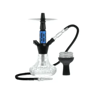 Pack cachimba MS Mini de la marca Mashisha de 27 cm con jarrón de vidrio grueso, cuerpo metálico, cazoleta TGS Nilo, gestor Provost, hornillo, papel aluminio, punzón y carbón en The Good Shisha
