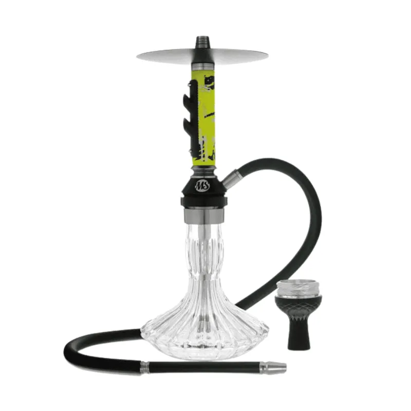 Pack cachimba MS Racing deportiva en aluminio anodizado con jarrón de vidrio grueso, purga rápida, hornillo, cazoleta TGS Nilo, gestor Provost y carbón en The Good Shisha