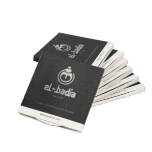 Papel de aluminio El Badia XL de 15 cm precortado y perforado para cachimbas – paquete de 50 láminas