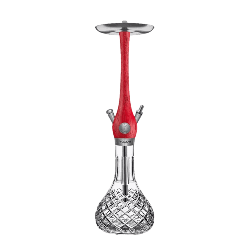 Cachimba Wookah Mastercut Check Nox Blaze en madera maciza y acero V2A con base soplada a mano