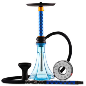 Cachimba Apocalypse Tomy Gun de 55 cm fabricada en aluminio y acero inoxidable con aro LED y accesorios incluidos – diseño extravagante y moderno