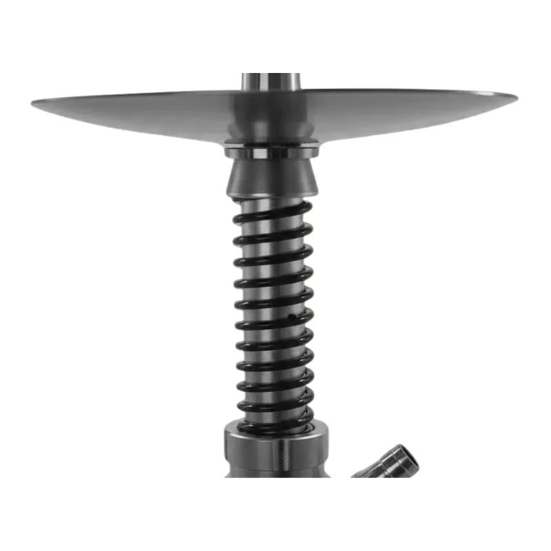 Cachimba Diavla Turbine de 40 cm fabricada completamente en aluminio con mástil tipo amortiguador deportivo, sistema de purga horizontal integrada, boquilla aluminio y mochila de transporte en The Good Shisha