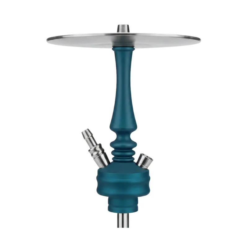 Cachimba Hoob Mars Mini rusa premium fabricada en acero inoxidable de grado superior con difusor regulable, sistema de purga integrado en el cuerpo, base de cristal de alta estabilidad, plato para ceniza, manguera y boquilla en The Good Shisha