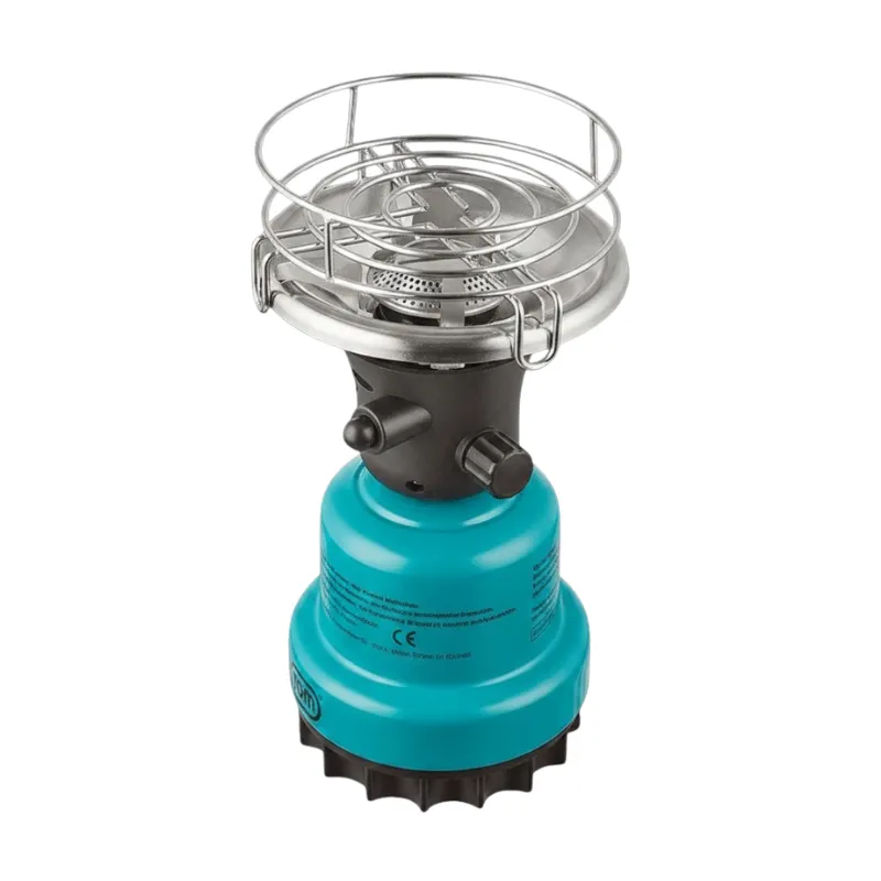 Hornillo gas Tom para cachimba portátil con rejilla superior metálica y anillo de protección