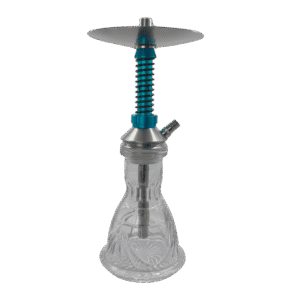 Cachimba Diavla Turbine de 40 cm fabricada completamente en aluminio con mástil tipo amortiguador deportivo, sistema de purga horizontal integrada, boquilla aluminio y mochila de transporte en The Good Shisha