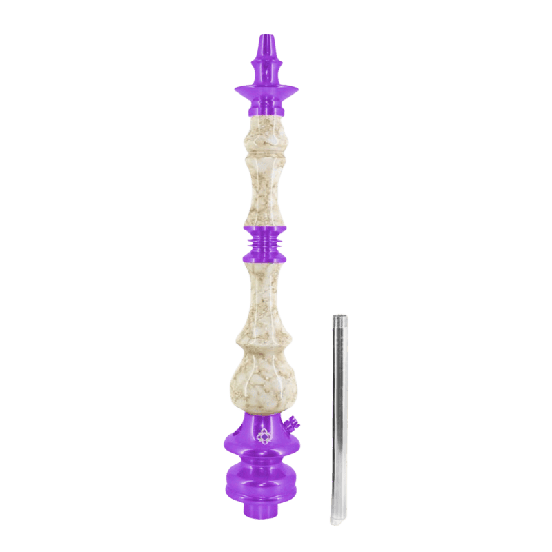 Cachimba Amazon Hookah Kaiser Marble brasileña con mástil marmolado en madera natural y aluminio inoxidable