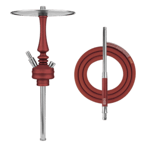 Cachimba Hoob Mars Mini rusa premium fabricada en acero inoxidable de grado superior con difusor regulable, sistema de purga integrado en el cuerpo, base de cristal de alta estabilidad, plato para ceniza, manguera y boquilla en The Good Shisha