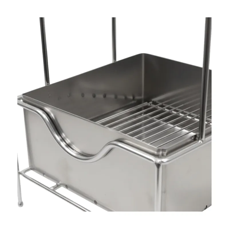Carbonera cuadrada mini para cachimba en aluminio y acero con rejilla separadora y soporte de seguridad interior