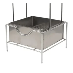 Carbonera cuadrada mini para cachimba en aluminio y acero con rejilla separadora y soporte de seguridad carbon